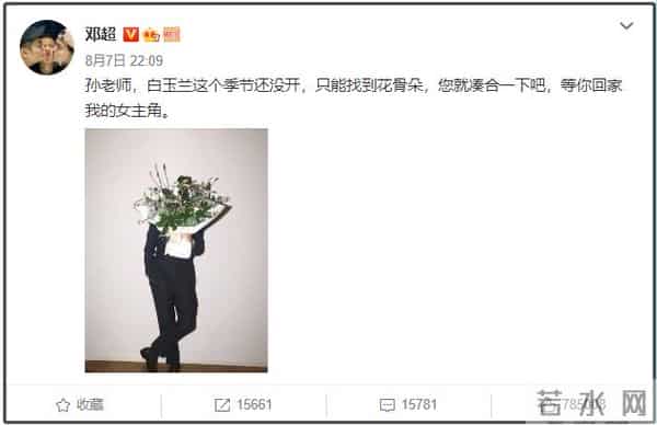 邓超送白玉兰花安慰孙俪