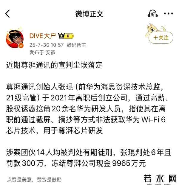 硅谷海盗,华为芯片大案14人全判刑！偷走9亿研发成果，公司被强制解散！