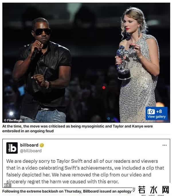 霉霉不雅照,霉霉不雅视频惹争议,曾因此与坎耶撕破脸,美国《公告牌》道歉