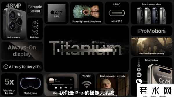 苹果5发布,苹果发布iPhone 15 Pro系列，钛金属边框，5倍光学变焦，售价999美元起
