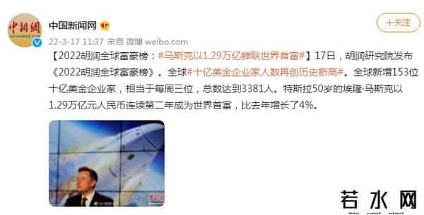 世界首富排名第一是谁