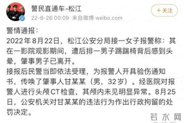 警方谈女子影院被踹伤