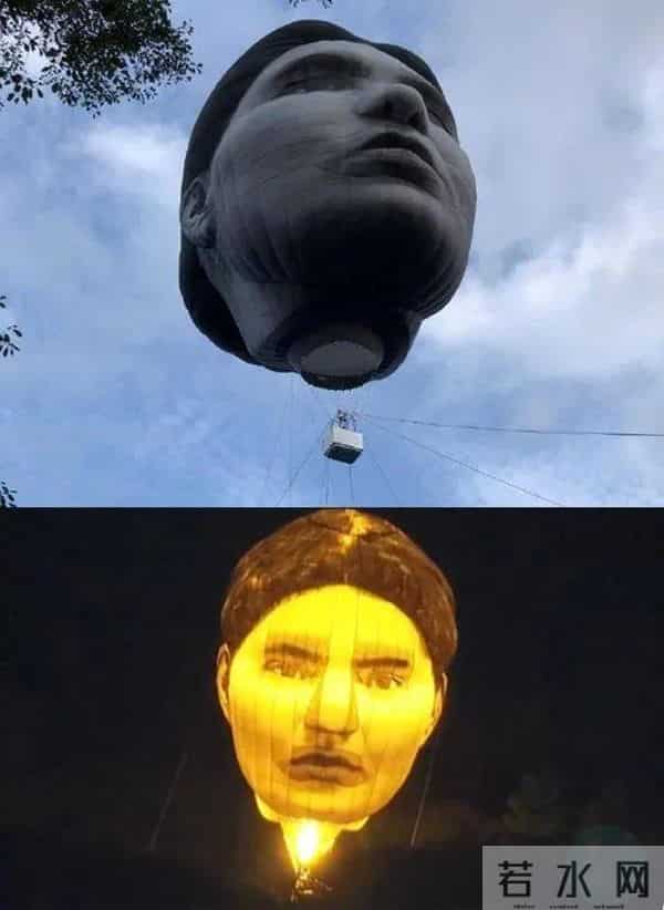 东京巨型人脸气球晚上会发光