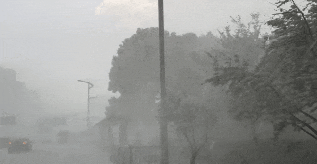 杭州刮大风下冰雹