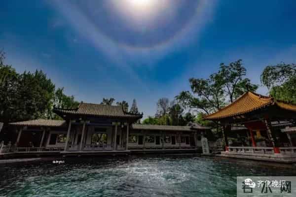 山东一地上空出现超大圆环彩虹