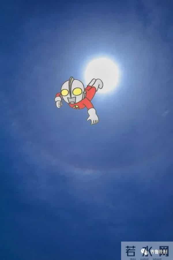 山东一地上空出现超大圆环彩虹