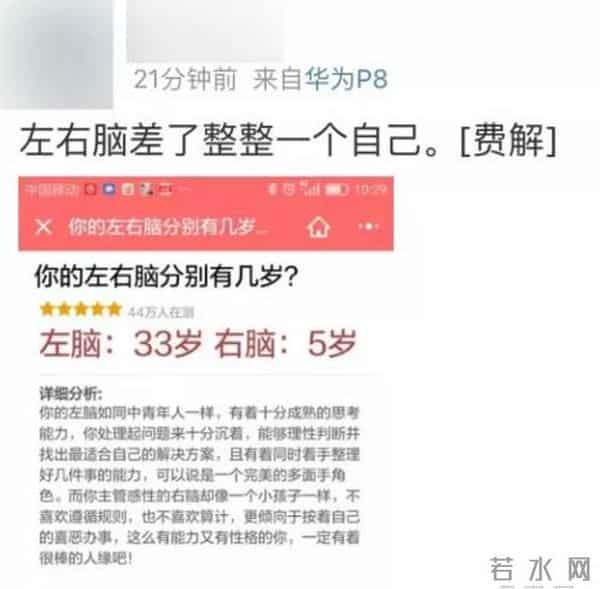 左右脑年龄测试