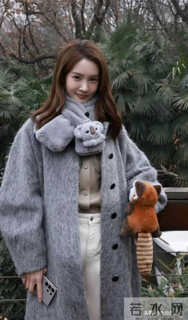 34岁金晨增肥后大变样,穿灰色大衣坐公交像少女,美得像换了个人