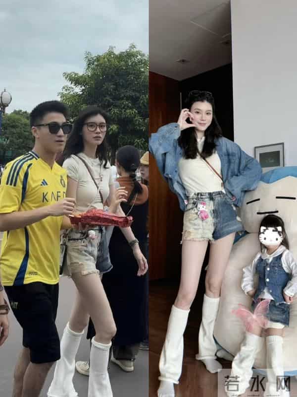 奚梦瑶和女儿现身迪士尼,女儿遗传大长腿基因,网友神评论