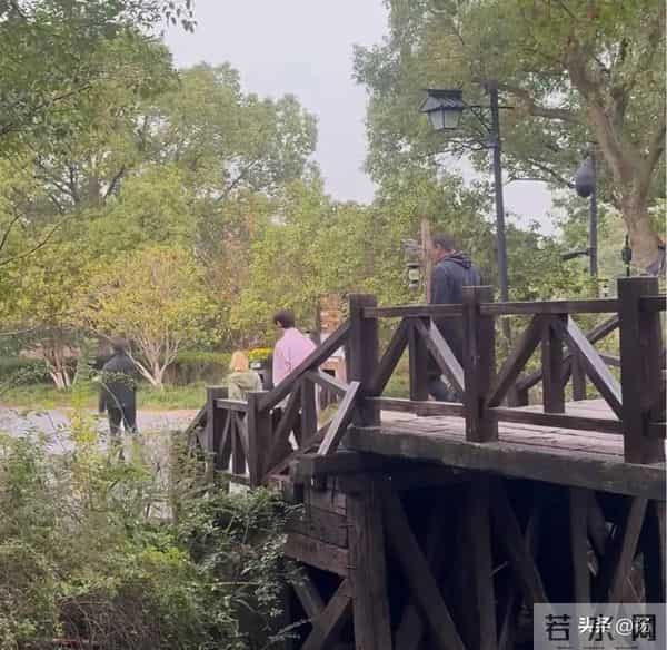 51岁何炅乌镇被偶遇，穿粉色条纹衬衣步伐矫健，带金丝眼镜显年轻