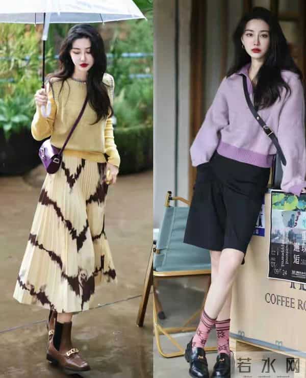 关晓彤的新造型火了！紫色卫衣+灰色半身裙，显气质又俏皮洋气
