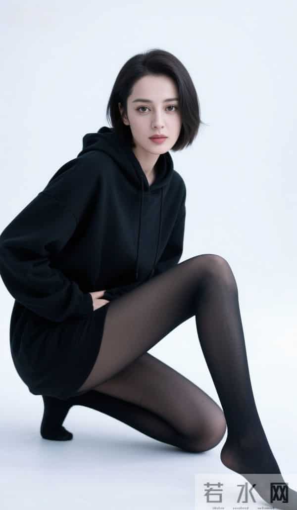 穿黑色兜帽衫的迪丽热巴