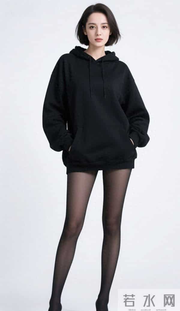 穿黑色兜帽衫的迪丽热巴