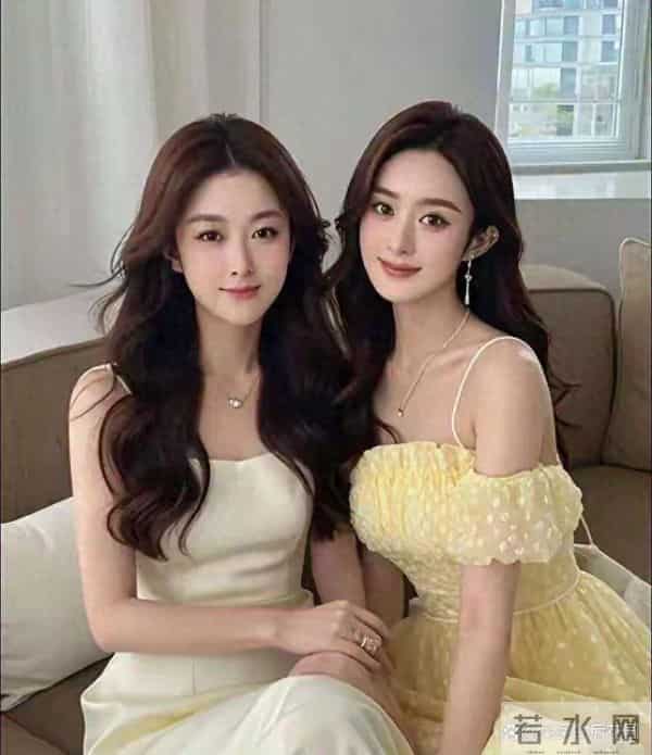赵丽颖与妹妹合影,妹妹五官精致气质出众,一家子都是高颜值