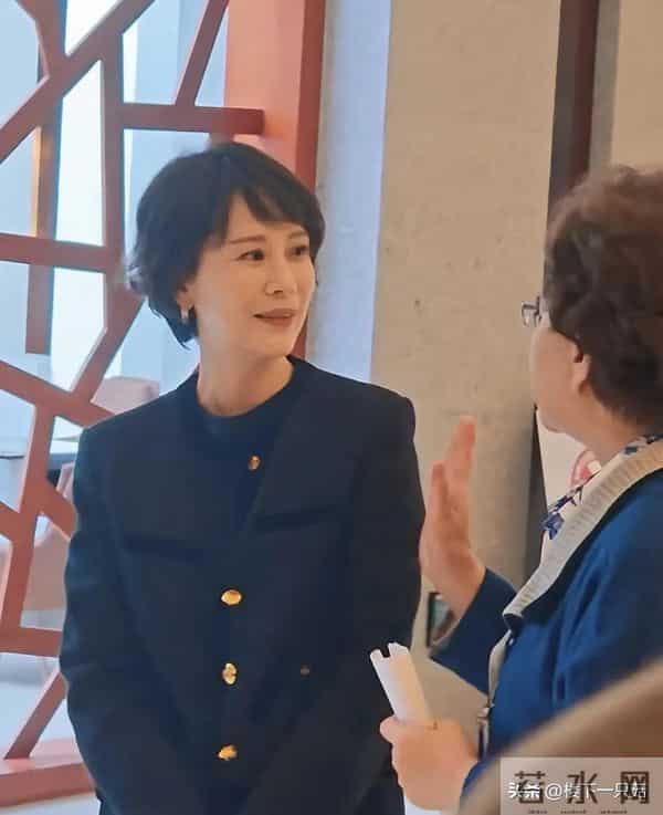 47岁海清烫头出席活动 身姿挺拔 笑容有亲和力 发型老气 没有直发好看