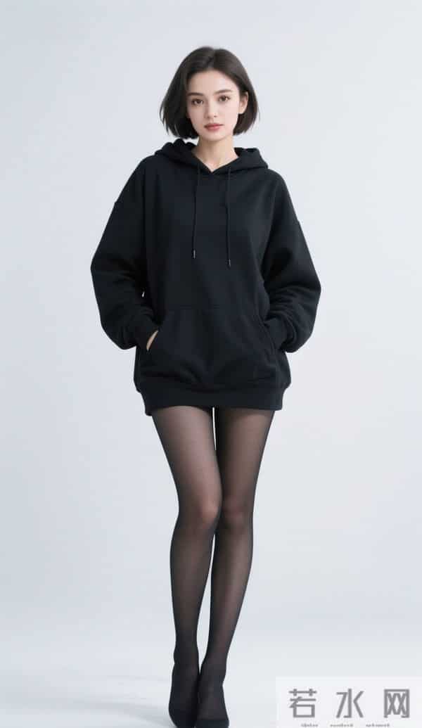 穿黑色兜帽衫的迪丽热巴