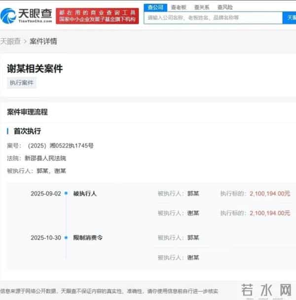 嘎子哥谢孟伟及妻子郭珊珊再次被限制高消费!谢孟伟还能翻身吗