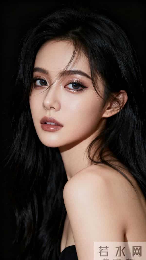 黑长直少女纯黑背景时尚大片｜高级感与性感魅力的碰撞