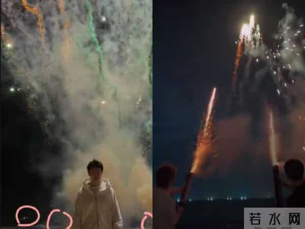 莎莎生日果然有惊喜！不仅有定制蛋糕还有漂亮的烟花，王cc在放！