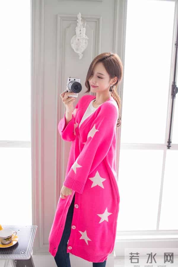 孙允珠 星星长款大毛衣开衫