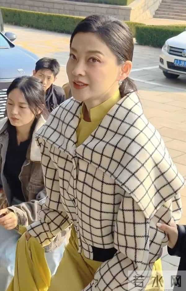 50岁梅婷在北京被偶遇，皮肤保养得真好，身穿黄裙子很优雅