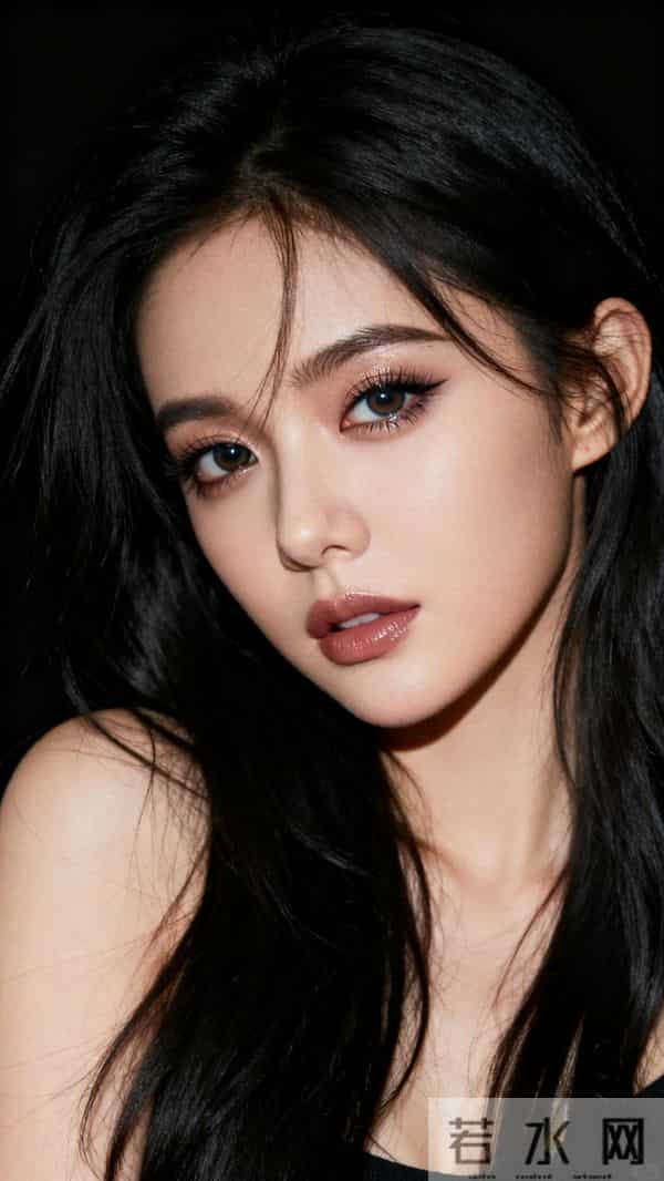 黑长直少女纯黑背景时尚大片｜高级感与性感魅力的碰撞