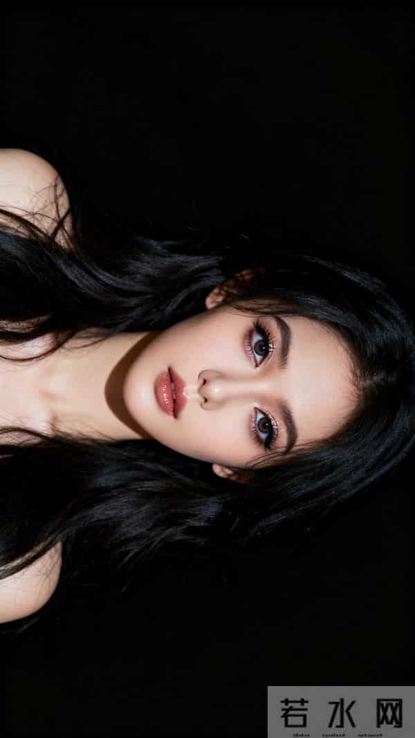 黑长直少女纯黑背景时尚大片｜高级感与性感魅力的碰撞