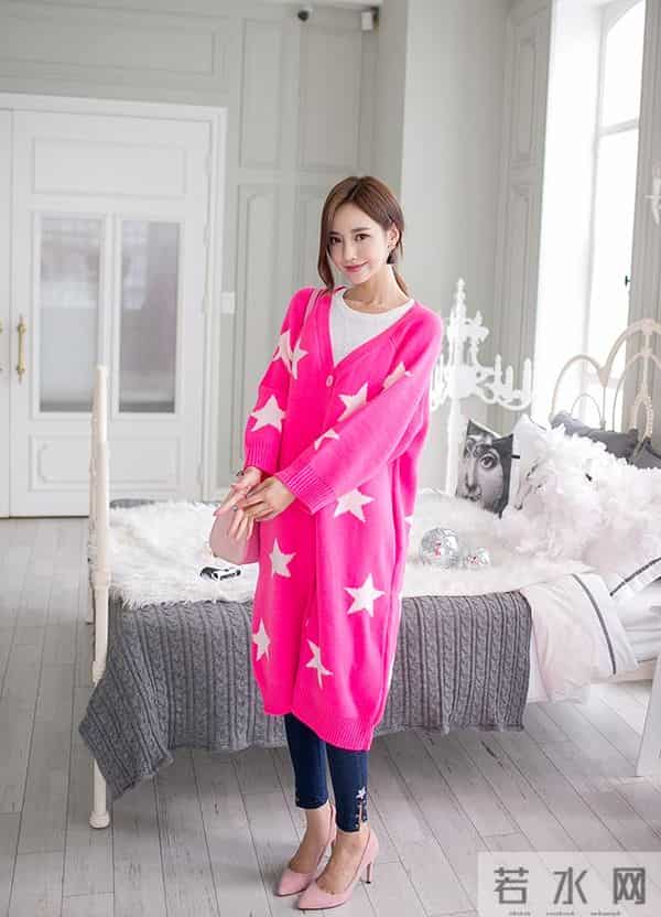 孙允珠 星星长款大毛衣开衫
