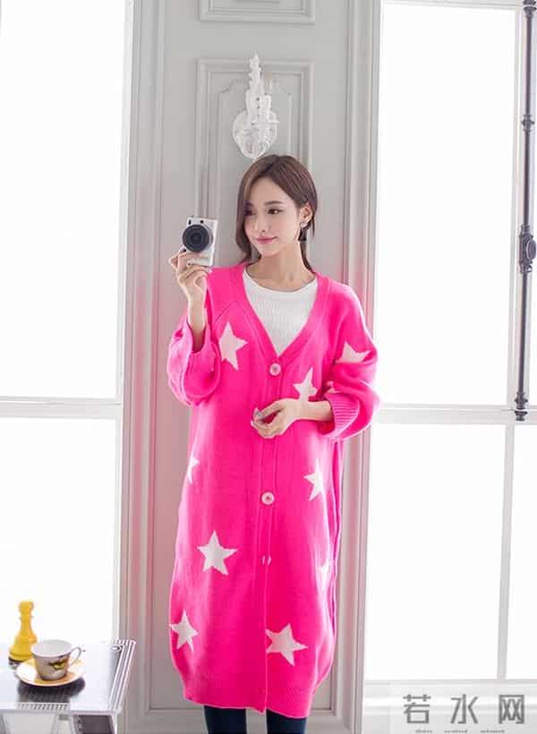 孙允珠 星星长款大毛衣开衫