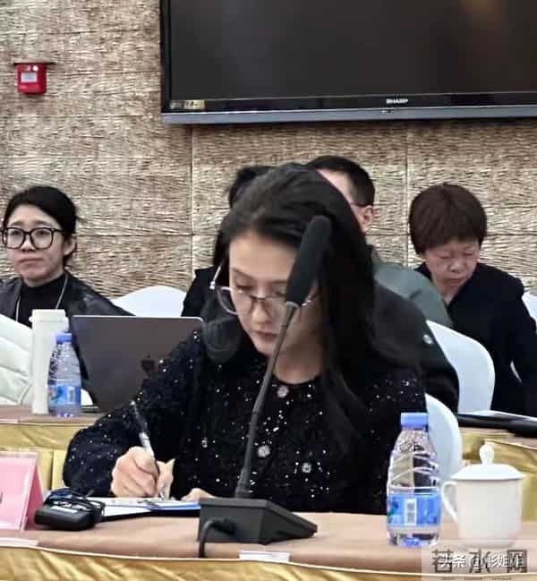 热依扎戴眼镜开会杀疯了！体制内气质拉满 明星脸秒变职场精英范儿