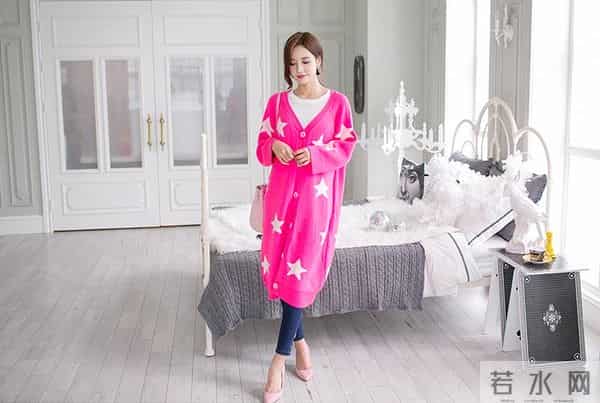 孙允珠 星星长款大毛衣开衫