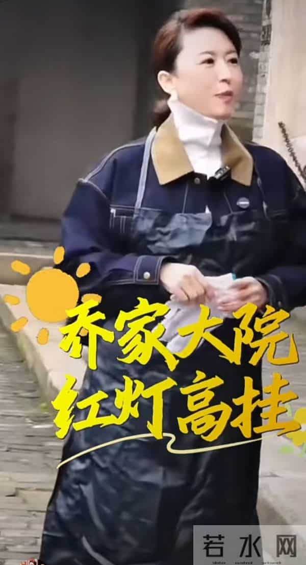 张蕾探访山西景点,穿牛仔套装搭白色高领衫,干练又具亲和力