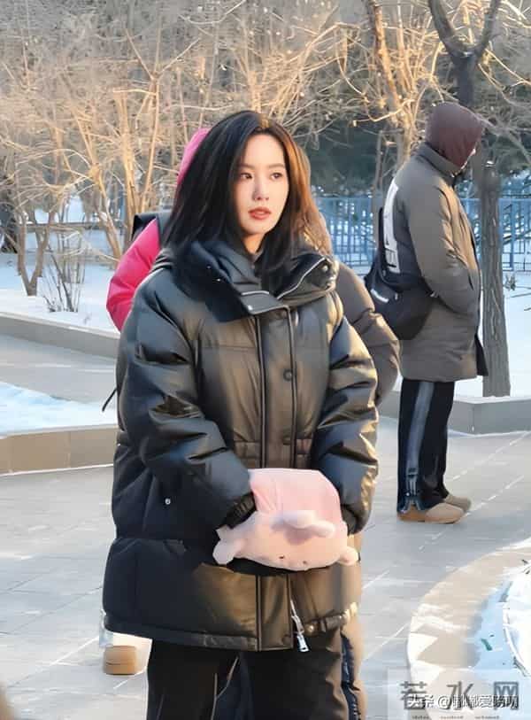 刘诗诗哈尔滨被偶遇,羽绒服搭配棉裤保暖又时髦,37岁仍美得发光