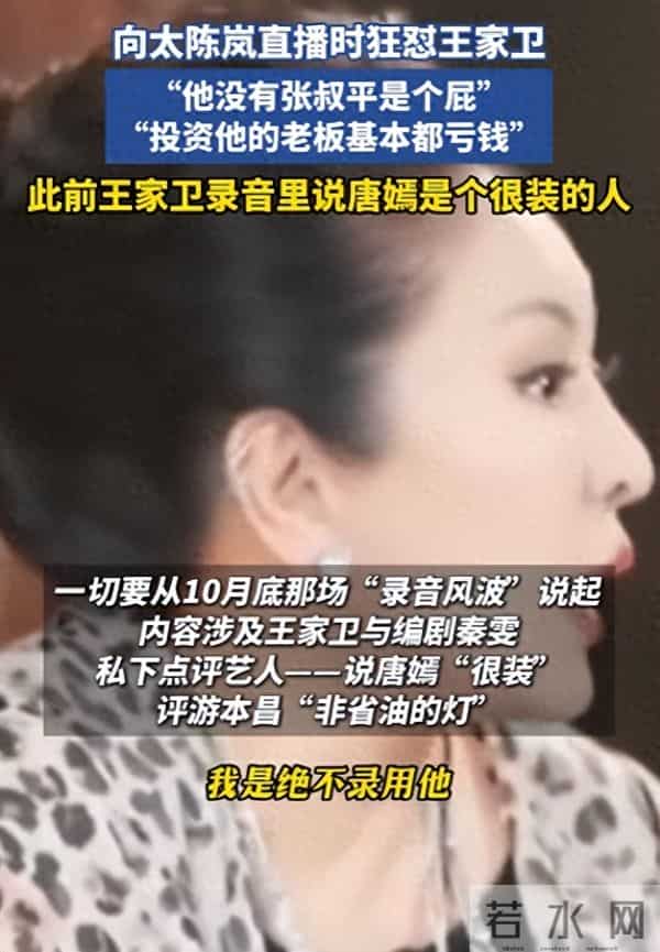 墙倒众人推！逼疯辛芷蕾，向太直播狂怼王家卫，这次他惹众怒了