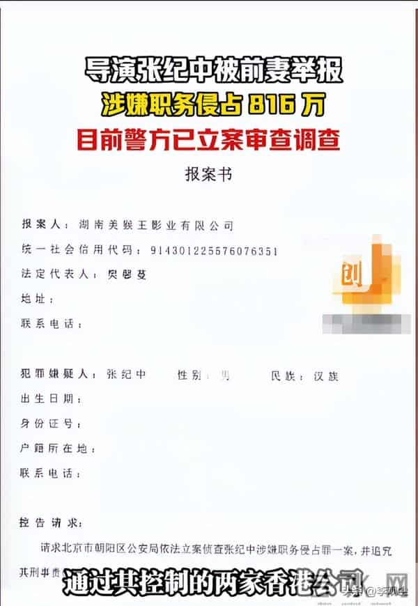 816万只是冰山一角?张纪中被前妻举报后,现任妻子被扒关联资产