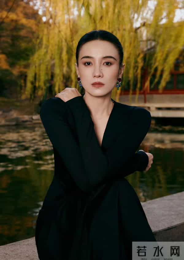 宋佳阿姨黑色裙子写真,又酷又美
