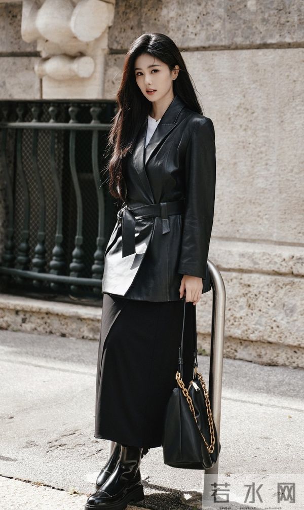 穿黑色皮夹克的白鹿