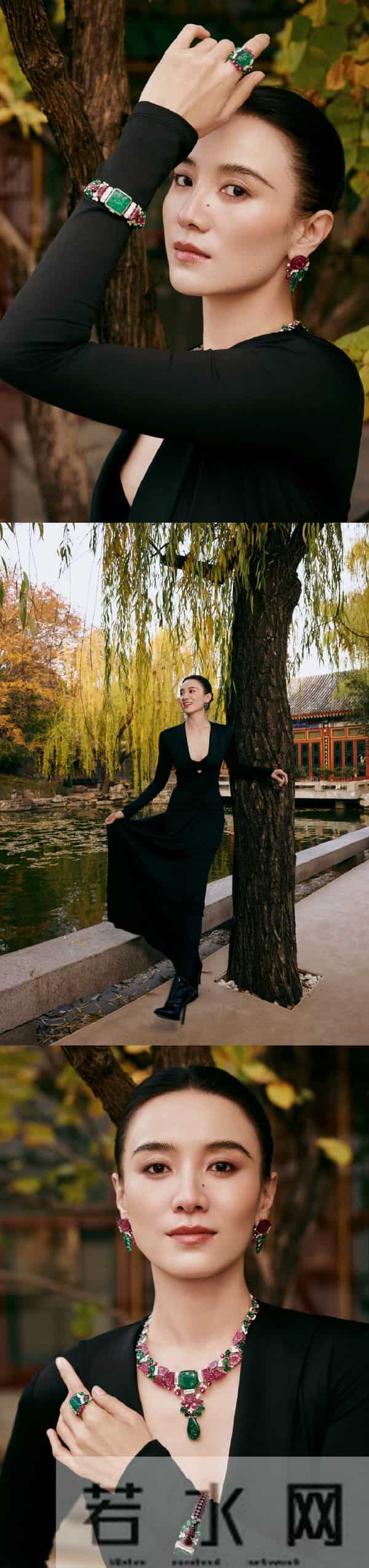 宋佳阿姨黑色裙子写真,又酷又美