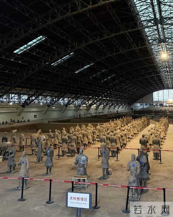 江疏影分享西安旅行碎片，去看兵马俑穿风衣外套戴着眼镜气质绝佳