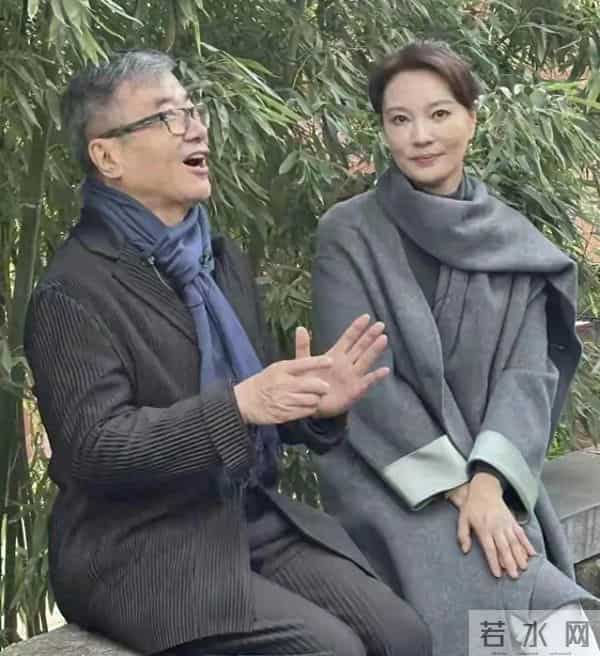 刘芳菲玉皇庙被偶遇！灰色大衣优雅出镜，巴掌脸嫩如少女美到发光