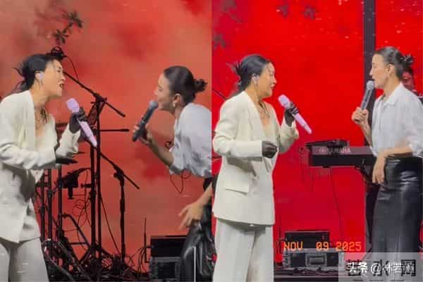 57岁那英与宋佳合唱《一笑而过》,巩俐和李现在台下笑的合不拢嘴