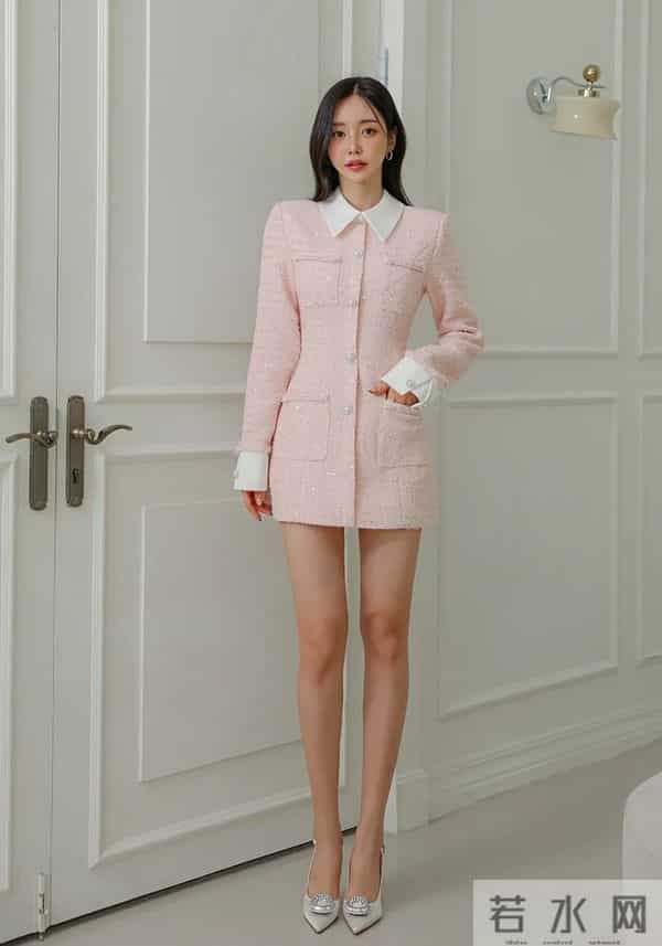 孙允珠丨优雅粉色外套,甜美少女风,时尚穿搭指南!