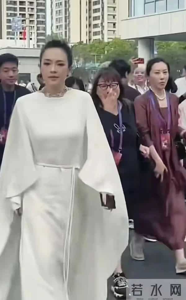 章子怡与嫂子现身活动,嫂子跟在身后像助理,颜值和气场都很不错