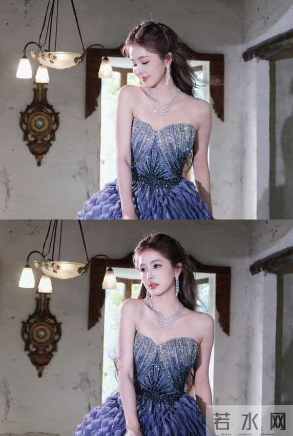 白鹿不要这么考验大家的定力!最近好爱穿抹胸裙啊