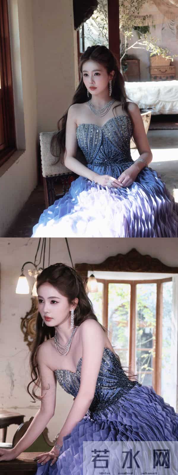 白鹿不要这么考验大家的定力!最近好爱穿抹胸裙啊
