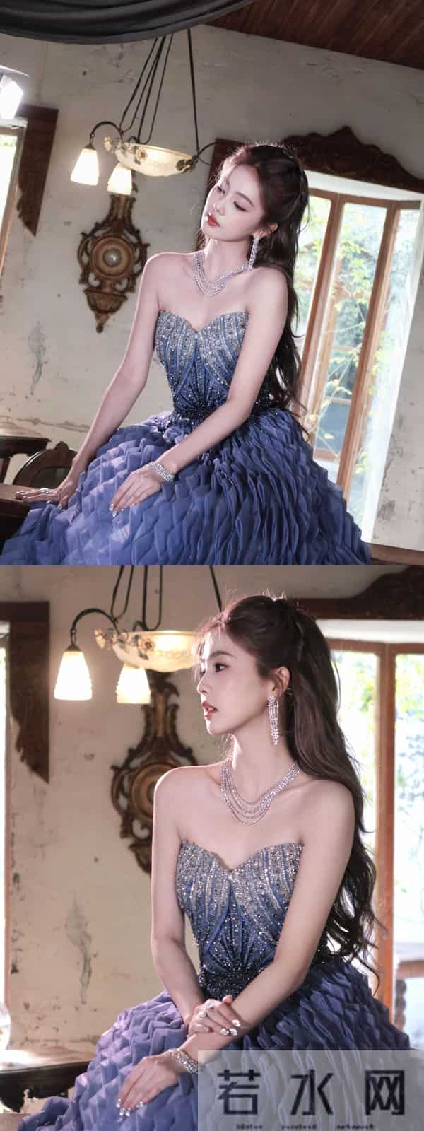 白鹿不要这么考验大家的定力!最近好爱穿抹胸裙啊