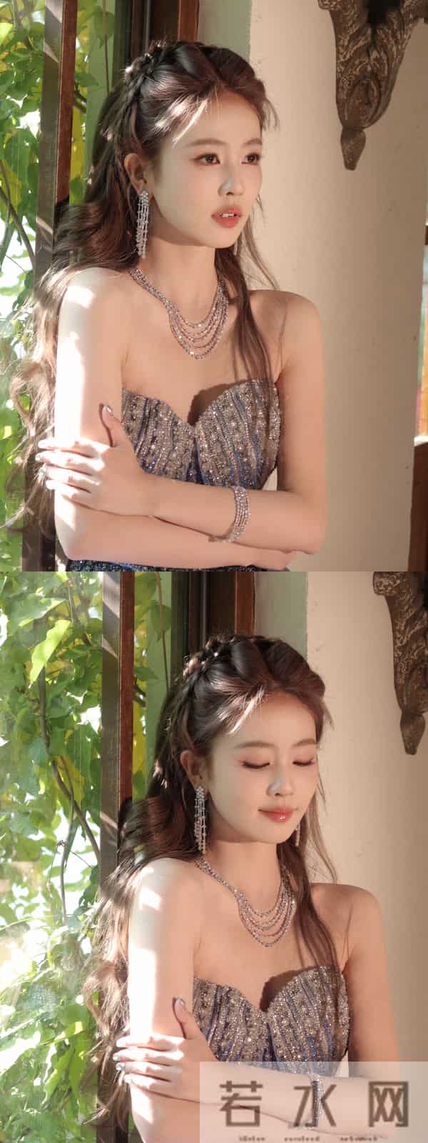 白鹿不要这么考验大家的定力!最近好爱穿抹胸裙啊